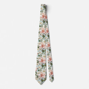 Cravate Tie florale blanche