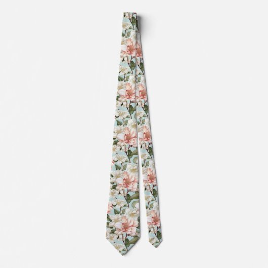 Cravate Tie florale blanche (Devant)