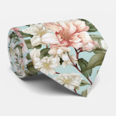 Cravate Tie florale blanche (Roulé)