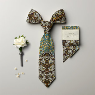 Cravate Tie florale de l'ère victorienne pour hommes à mot