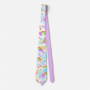 Cravate Tie Fun Licorne Et Arc-En-Ciel Mignon