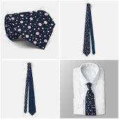 Cravate Tie géométrique hexagonal rose marine