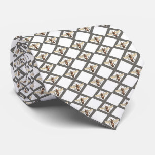 Cravate Tie graphique diamant abeille vintage