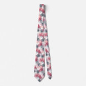 Cravate Tie homme gingham abstrait rose et gris (Devant)