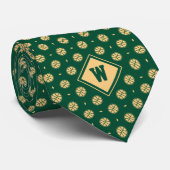 Cravate Tie icon basket-ball Green Gold (Roulé)