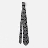 Cravate Tie imprimé abstrait art noir gris (Dos)