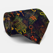 Cravate Tie imprimé abstrait musical coloré (Roulé)