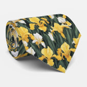 Cravate Tie jaune iris (Roulé)