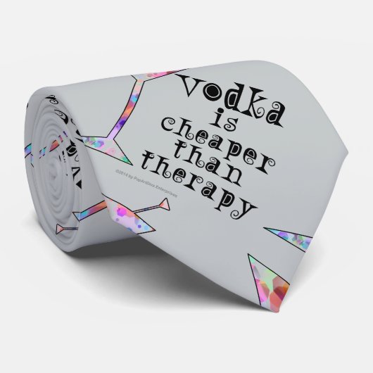 CRAVATE TIE - LA VODKA EST MOINS CHÈRE QUE LA THÉRAPIE (Roulé)