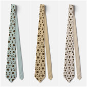 Cravate Tie micro floral beige marron foncé