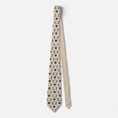 Cravate Tie micro floral beige marron foncé (Devant)