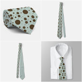 Cravate Tie micro floral marron foncé vert sauge