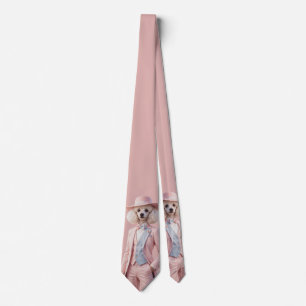 Cravate Tie Miss Caniche Rose 