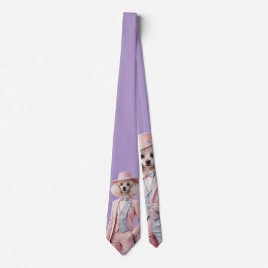 Cravate Tie Miss Poodle Rose (Devant)