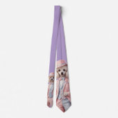 Cravate Tie Miss Poodle Rose (Dos)