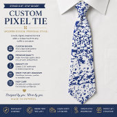 Cravate Tie moderne pour designer à motif pixel