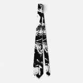 Cravate Tie noir et blanc style marbre (Devant)