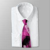 Cravate Tie noir fuchsia rose camouflage (Attaché)