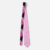 Cravate Tie noir fuchsia rose camouflage (Dos)