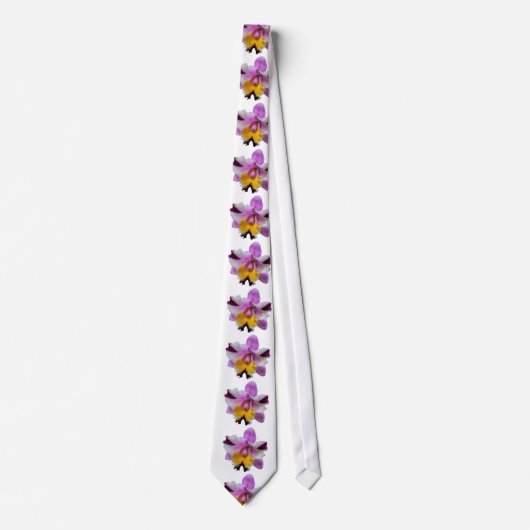 Cravate Tie orchidée violette (Devant)
