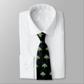 Cravate Tie papillon de lune noir et vert (Attaché)