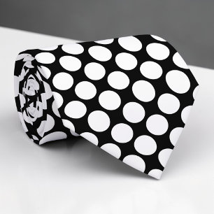 Cravate Tie personnalisé à gros pois noirs