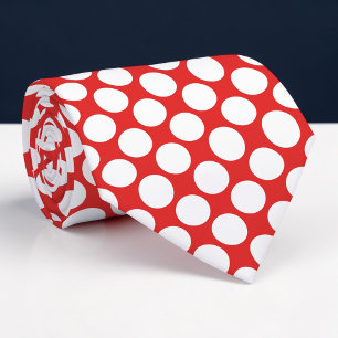 Cravate Tie personnalisé à gros pois rouges