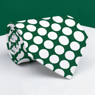 Cravate Tie personnalisé à gros pois verts foncés
