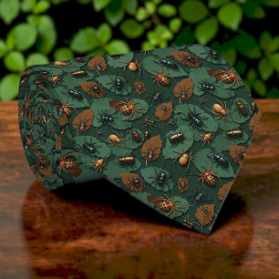 Cravate Tie personnalisé à motif de bug, insecte et arachn