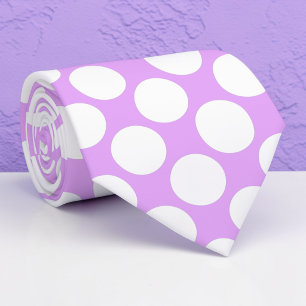 Cravate Tie personnalisé à pois géants violet brillant