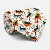 Cravate Tie personnalisé graphique rétro Chat 50s (Roulé)