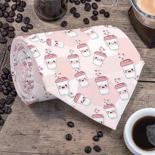 Cravate Tie personnalisé rose Café Latte
