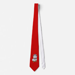 Cravate Tie personnalisée de pompier Westie