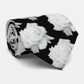 Cravate Tie Pétales de Rose Blanche (Roulé)