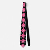Cravate Tie Pink Black Rétro Argyle (Devant)