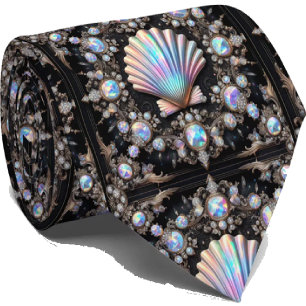 Cravate Tie pour amoureux de la plage Motif coquillage d