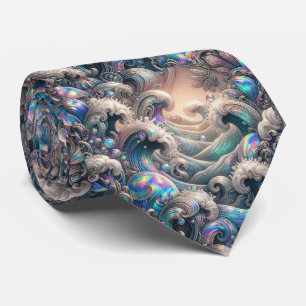 Cravate Tie pour amoureux de la plage Motif de corail oc