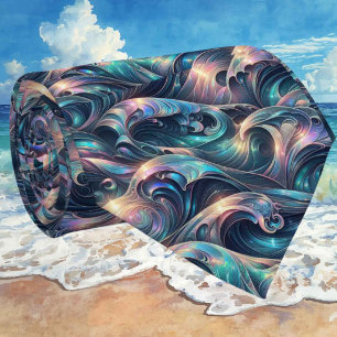 Cravate Tie pour amoureux de la plage Motif de vagues oc