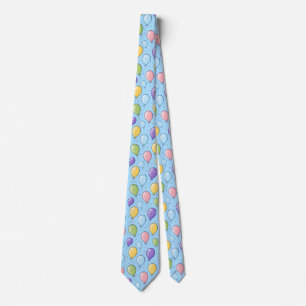 Cravate Tie pour homme à motif de ballons sur fond bleu ci