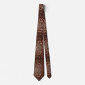 Cravate Tie pour homme en faux cuir brun occidental orné (Devant)