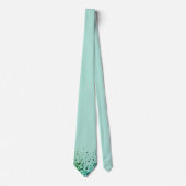 Cravate Tie pour homme fleuri vert menthe (Devant)
