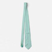 Cravate Tie pour homme fleuri vert menthe (Dos)