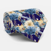 Cravate Tie pour homme | Nœud papillon floral pour mariage (Roulé)