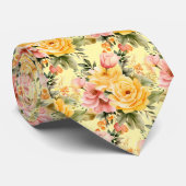 Cravate Tie pour homme | Nœud papillon floral pour mariage (Roulé)
