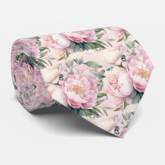 Cravate Tie pour homme | Nœud papillon floral pour mariage (Roulé)