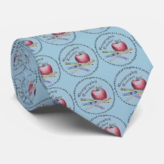 Cravate Tie pour professeur de géographie (Roulé)