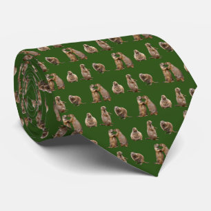 Cravate Tie Prairie Dog Frenzy Double Face (Vert Foncé)