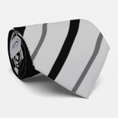 Cravate Tie rayé noir et gris (Roulé)
