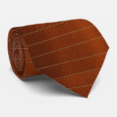 Cravate Tie rayée texturée orange brûlé (Roulé)