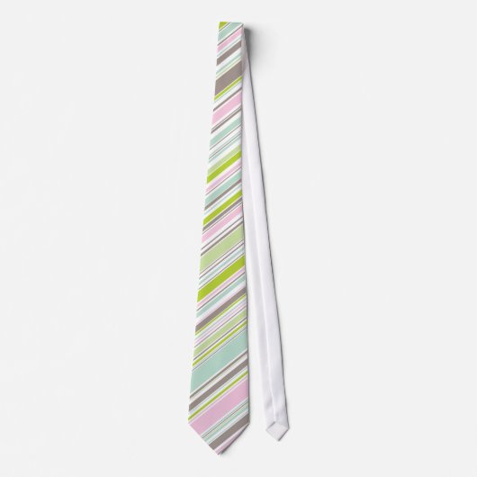 Cravate Tie rayures jardin rose doux (Devant)